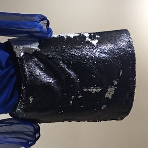 Carroll designer silver sequin mini skirt size see measurments does have some st